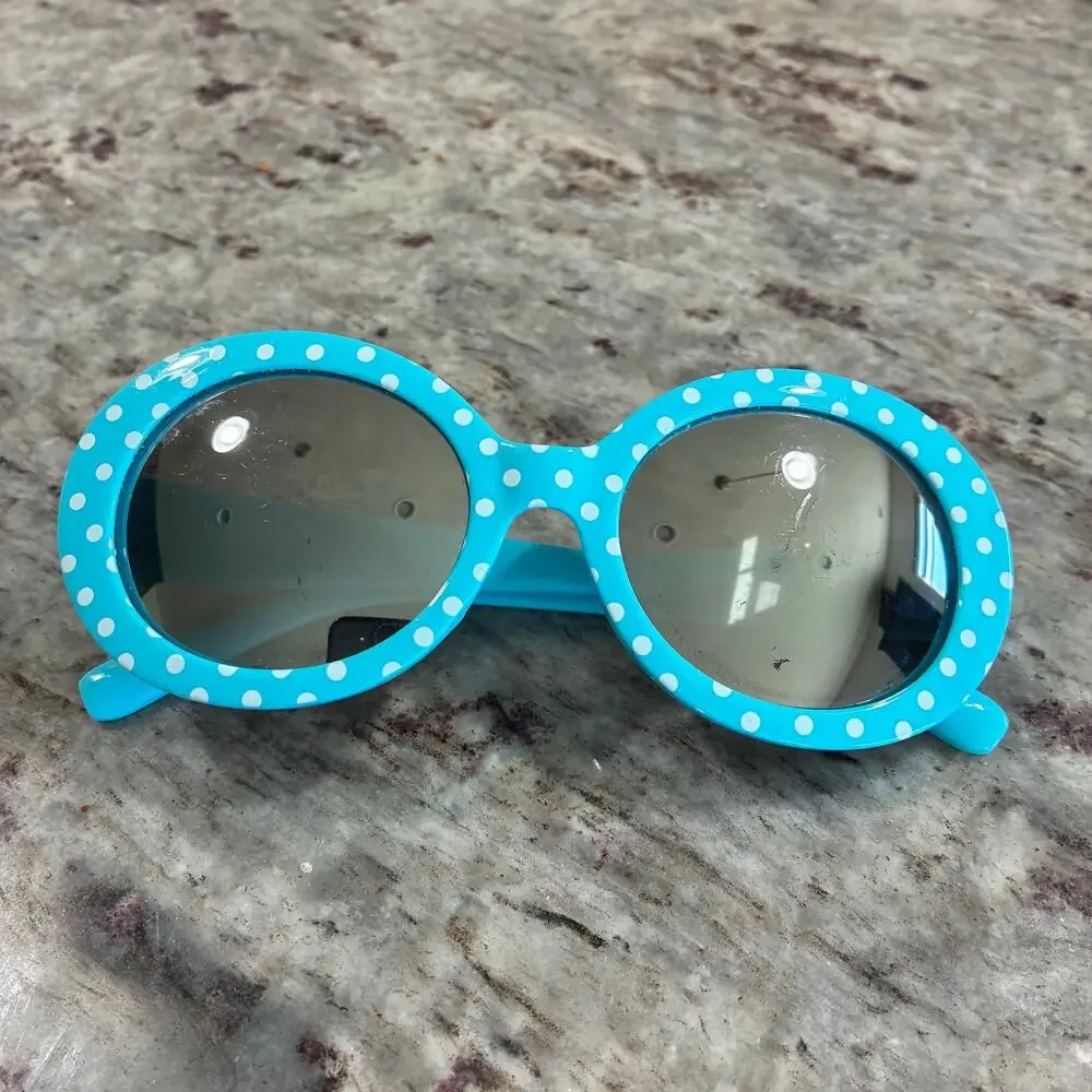 Gymboree Girls Polka Dot Fish Sunglasses Size 6+ Blue